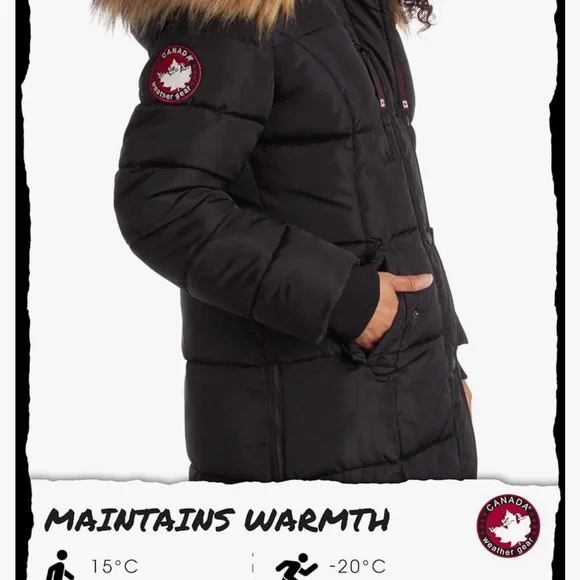 New- CANADA WEATHER GEAR Women's Winter Jacket-Long Length Bubble Puffer Parka - Picture 6 of 10